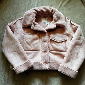 Garage Light Pink Sherpa Lined Jacket
